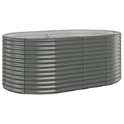 Fioriera rialzata per piante e fiori adatta per terrazze e giardini in acciaio verniciato a polvere 175 x 100 x 68 cm grigio 02_0039590