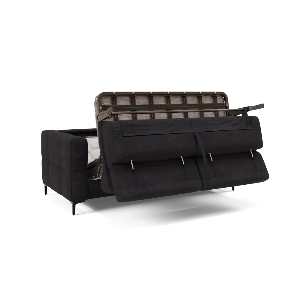 Gardenia Divano letto materasso alto 18 cm con poggiatesta reclinabili e rivestimento impermeabile T02 178 cm (mat. 120x197) nero