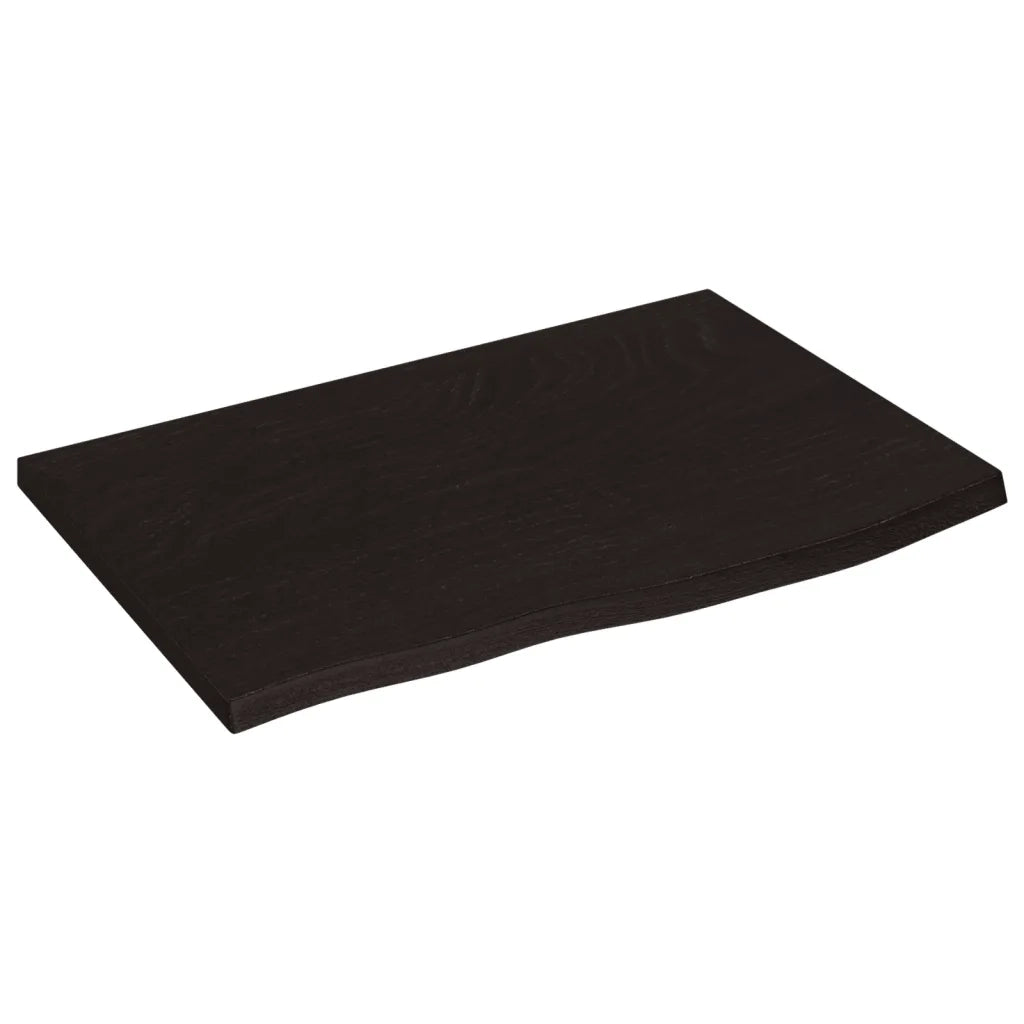 Piano Tavolo Marrone Scuro 60x40x2cm Rovere Massello Trattato
