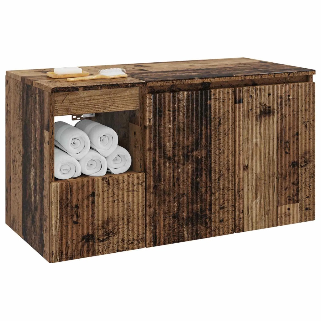 Set di mobili per il bagno 2 pz Legno antico 3404122