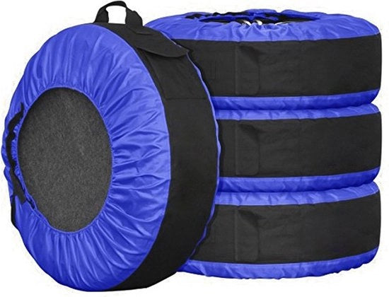 Set di contenitori per pneumatici, kit di protezioni per pneumatici, contenitori per pneumatici portatili, manubrio per trasporto facile, adatto per pneumatici con diametro da 15” a 20”, set di 4 contenitori