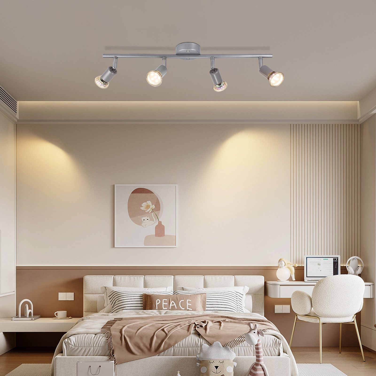 ZMH Faretto da soffitto 4 fiamme GU10 moderni per corridoio con lampadine incluse