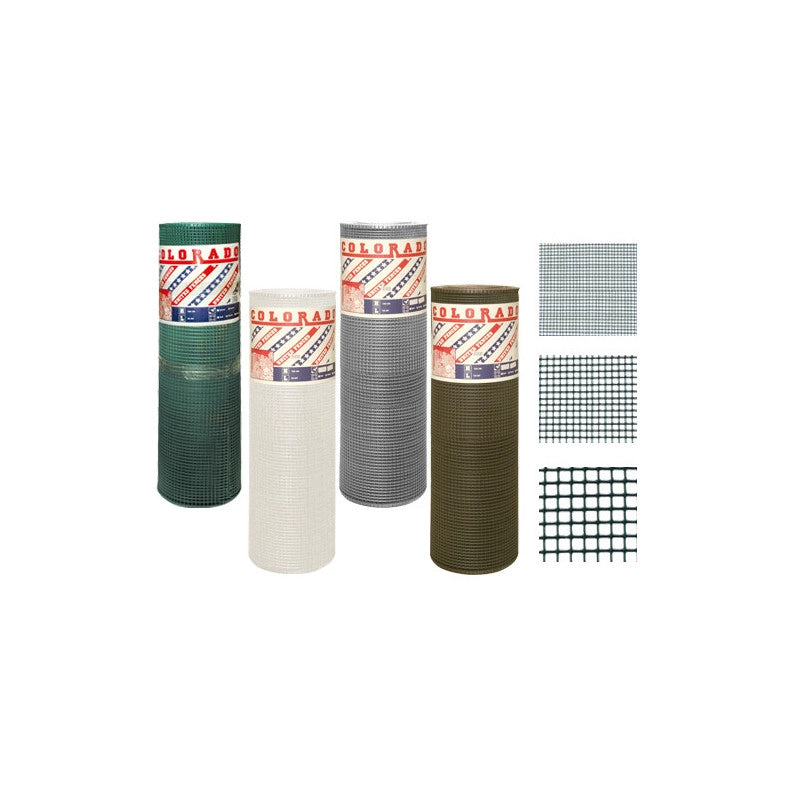 Rete plastica estrusa silver 50m H100cm maglia 10x10mm – Colorado – uso giardinaggio e recinzioni leggere – United Fences