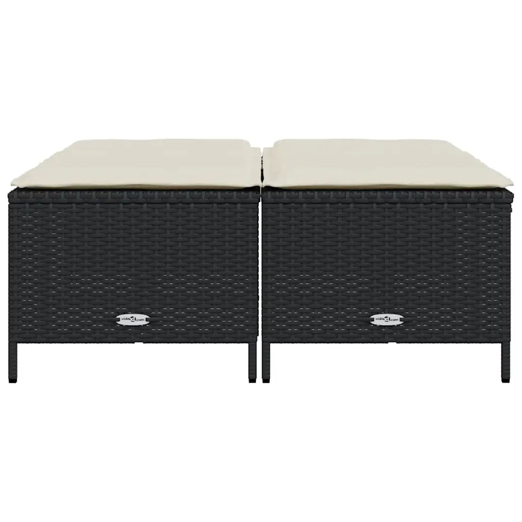 Sgabelli da Giardino con Cuscini 4 pz Neri in Polyrattan CFW4037941