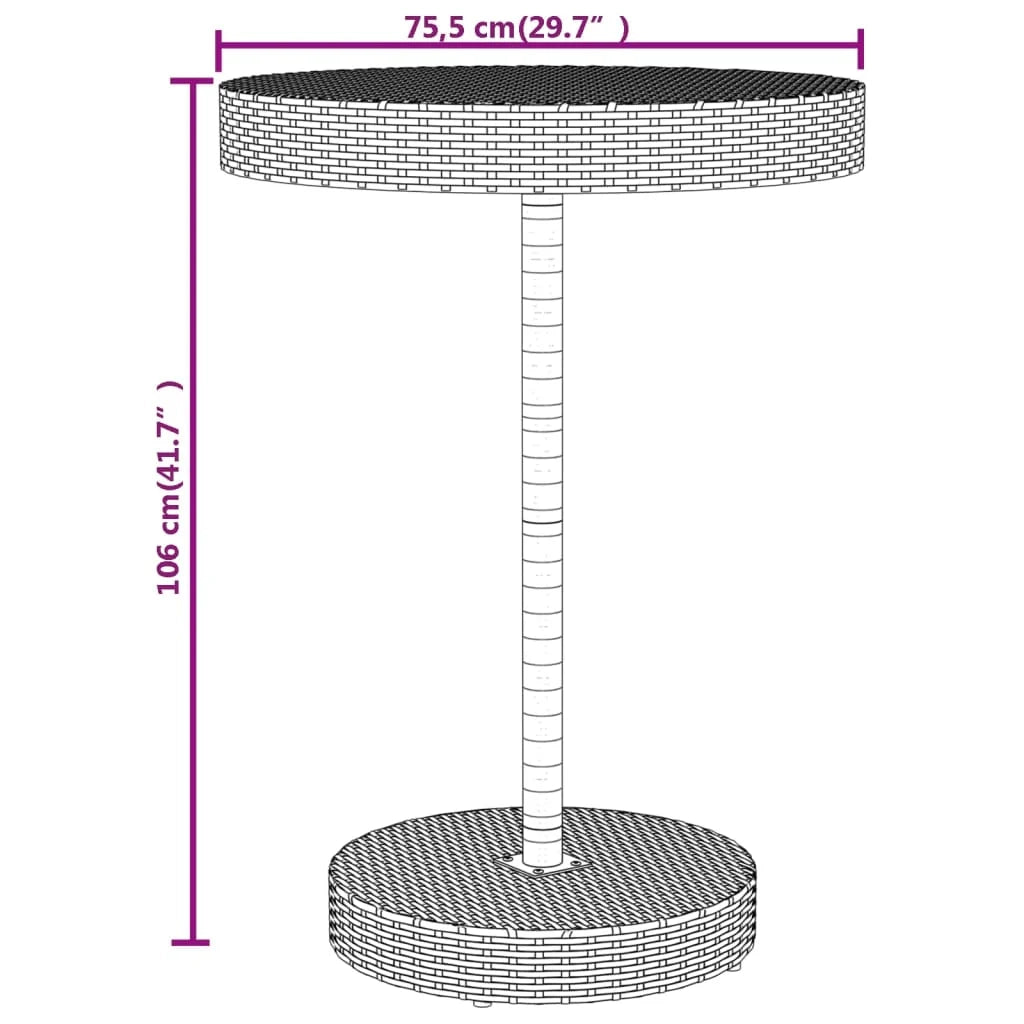 Set da bar da giardino 5 pezzi mobili da esterno per patio polyrattan grigio/legno massello di acacia 02_0013480