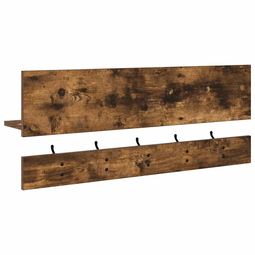 Appendiabiti a muro A parete Rovere fumé 90 x 15 x 36 cm 874423