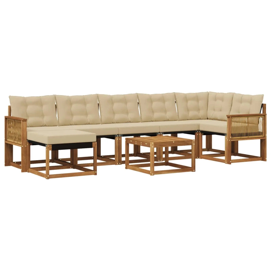 Set di divani da esterno 8 pz Naturale e Beige 3382117