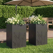 Vaso da giardino 2 pz Nero 50 x 50 x 75 cm 8005765