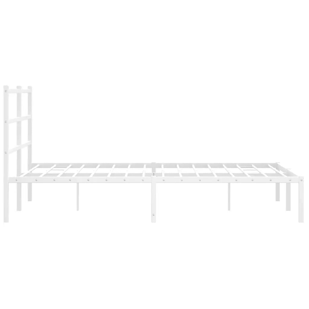 Giroletto con Testiera-Struttura Letto con testiera Metallo Bianco 135x190 cm 137090