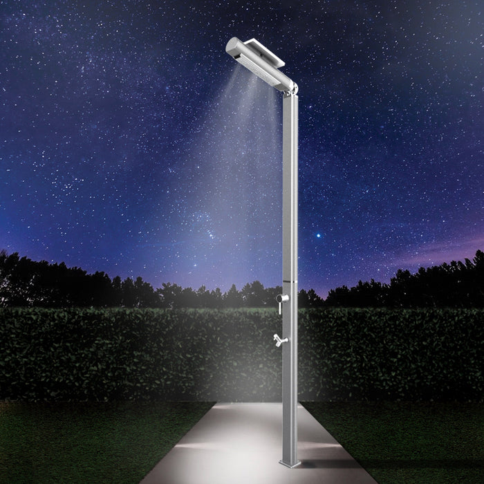 Doccia da Giardino Miscelatore e Lavapiedi con LED Arkema Quick Alluminio Satinato