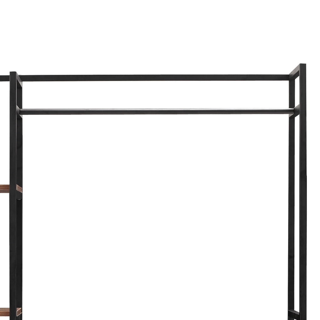 Appendiabiti in metallo e MDF 180 x 120 x 40 cm effetto noce canaletto 03_0008134