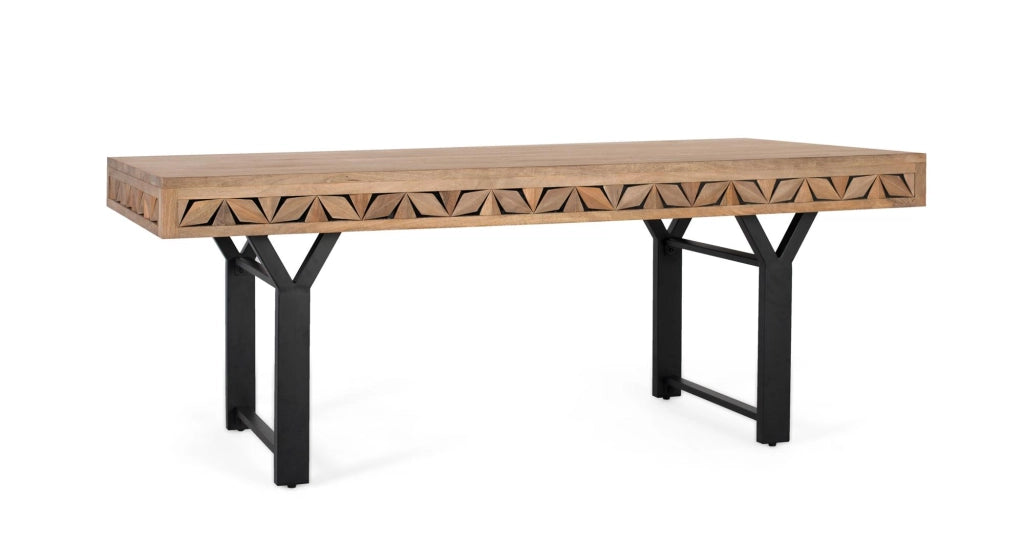 Tavolo da pranzo rettangolare in legno di mango 200 cm
