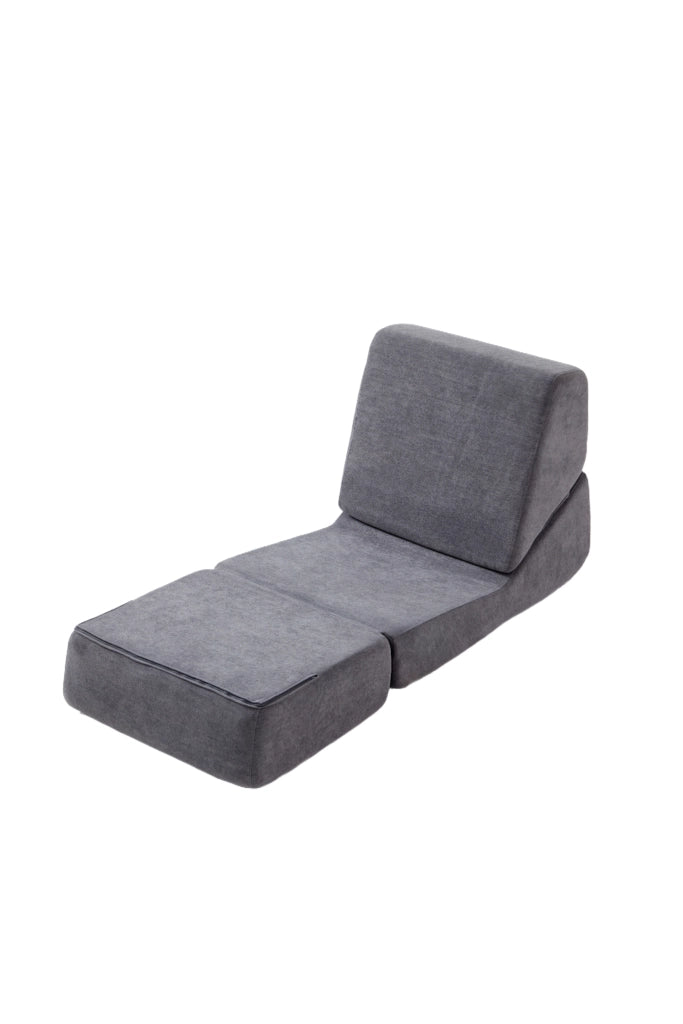Divano Letto Chaise Longue Pieghevole ¨C MINIMAL ¨C Grigio, Materasso in Schiuma, Multistrato
