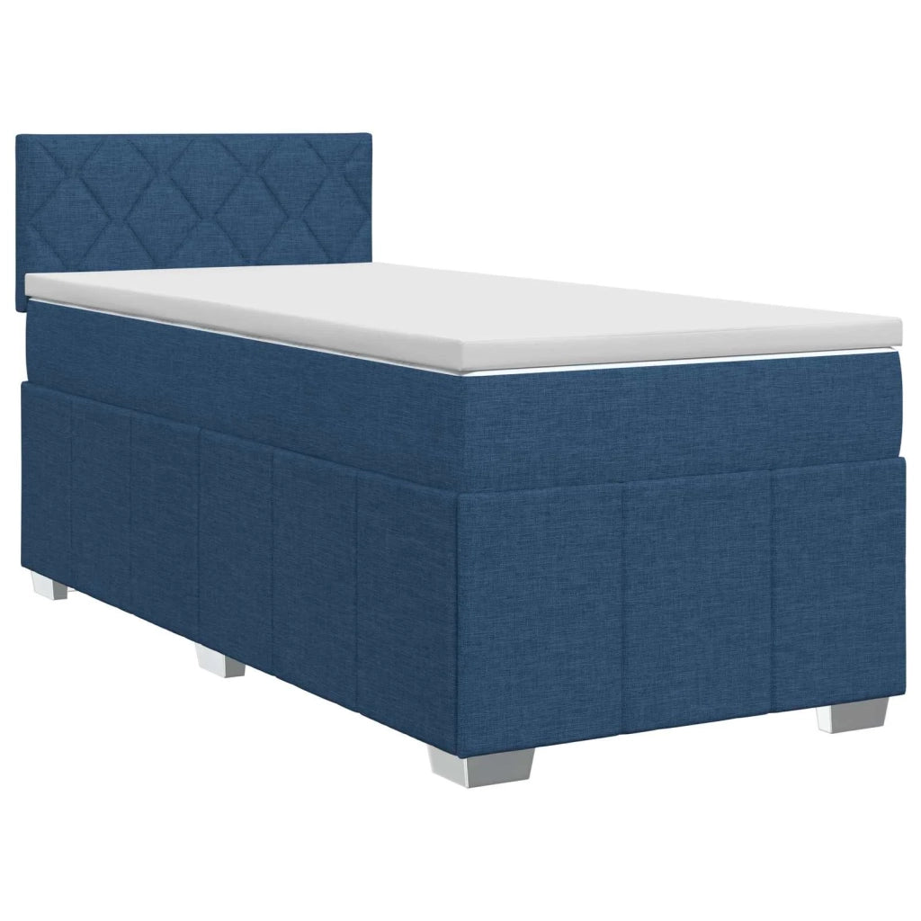 Letto box spring con materasso Blu 90 x 200 cm Tessuto 3451135