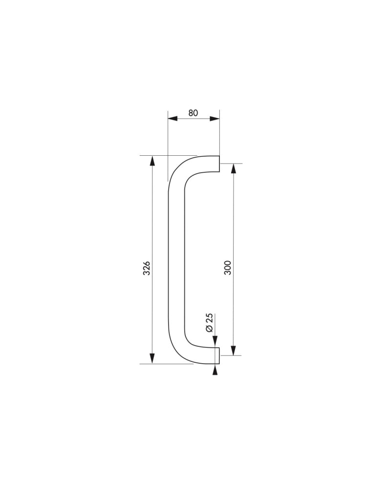 Coppia di maniglioni in acciaio inox Ø 25 mm, interasse 300 mm – THIRARD