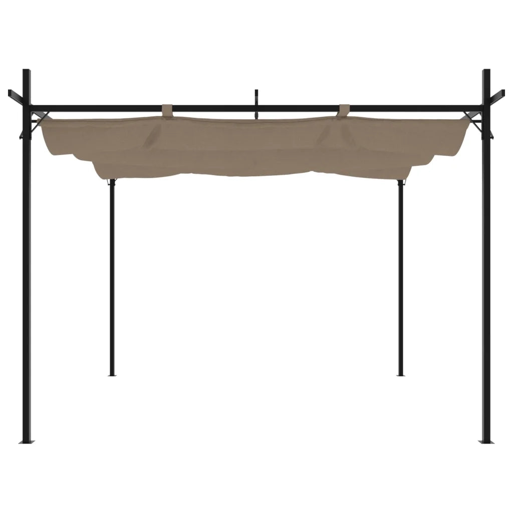 Pergola con Tetto Retrattile Tortora 295x292x230 cm 360115
