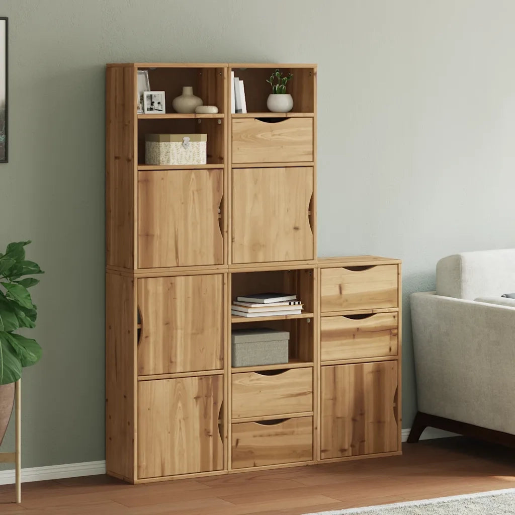 Armadietti Laterali 5 pz ODDA 40x24x79 cm Legno Massello Pino 3365356