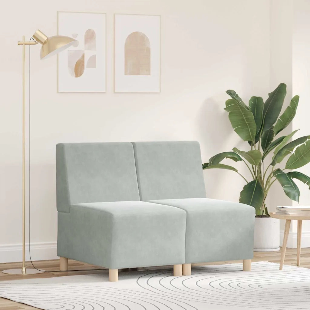Unità di Divano Modulare Senza Braccioli 2 pcs Grigio chiaro