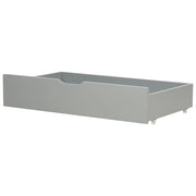 Set di 2 cassetti letto contenitore sottoletto in legno massello grigio con ruote