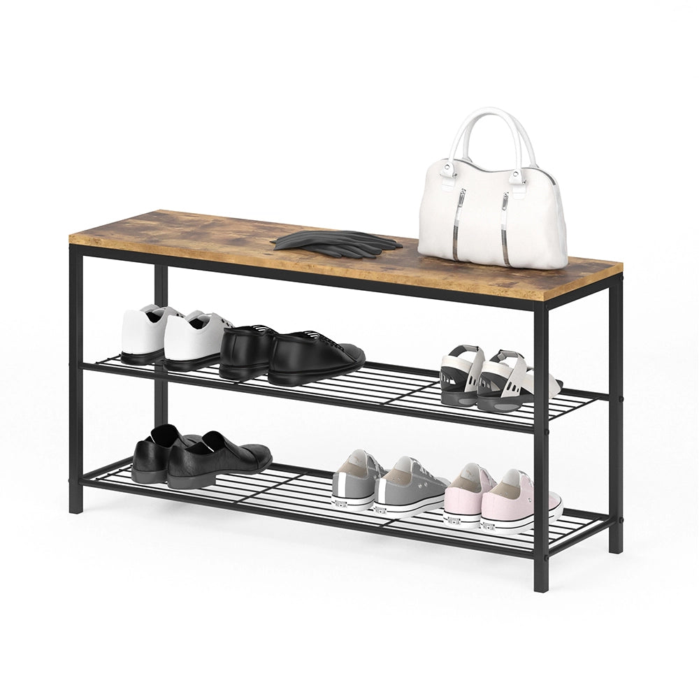 Vicco Panca scarpiera da ingresso Legno antico 100 x 51.5 cm