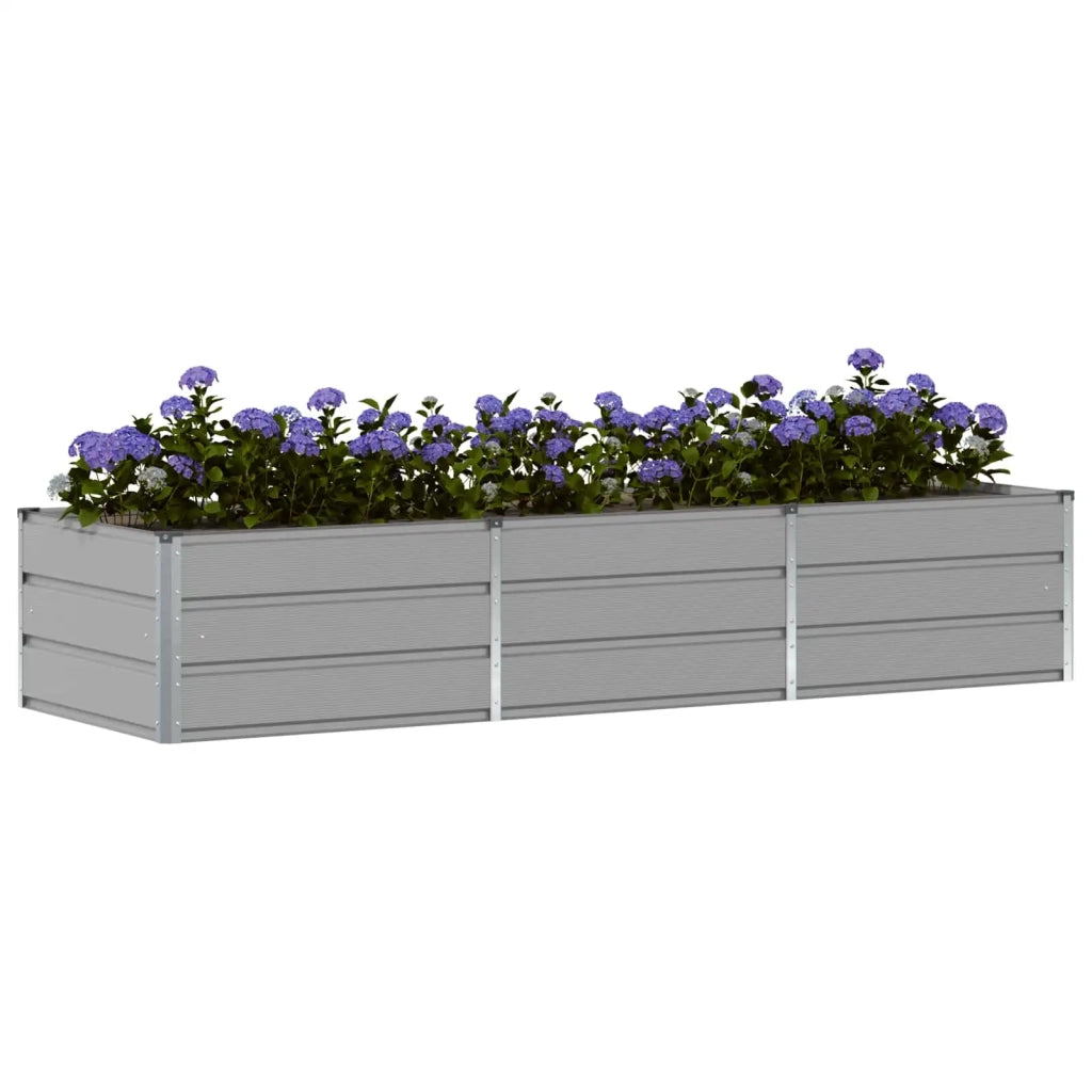 Fioriera | Cassetta per fiori | Vaso Grigio chiaro 240 x 80 x 45 cm Acciaio