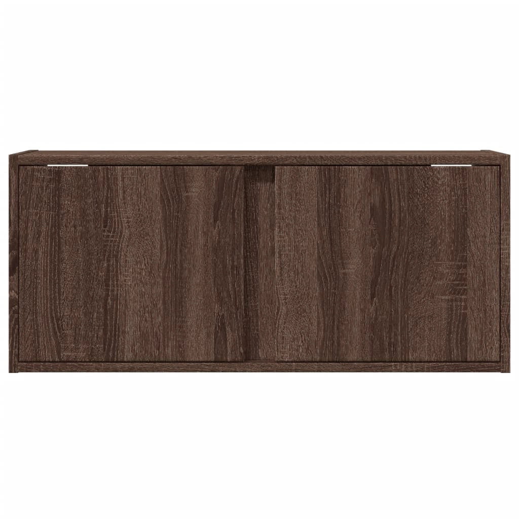 Mobile TV multimediale scaffale TV credenza mobile TV sala da pranzo soggiorno camera da letto mobile da parete con luci LED rovere 80 x 31 x 35 cm marrone 02_0027960