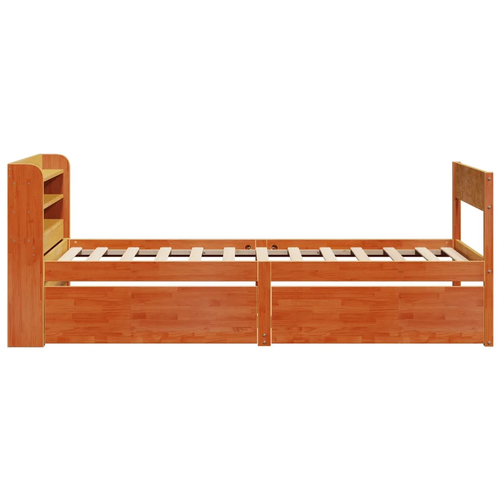 vidaXL Letto senza Materasso Marrone Cera 100x200 cm in Legno di Pino