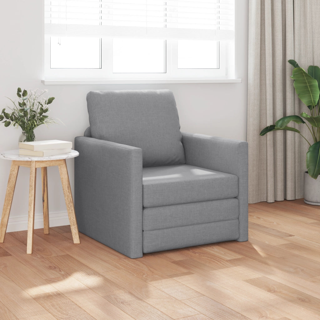 Divano Letto a Terra 2-in-1 Grigio Chiaro 74x77x81 cm Tessuto
