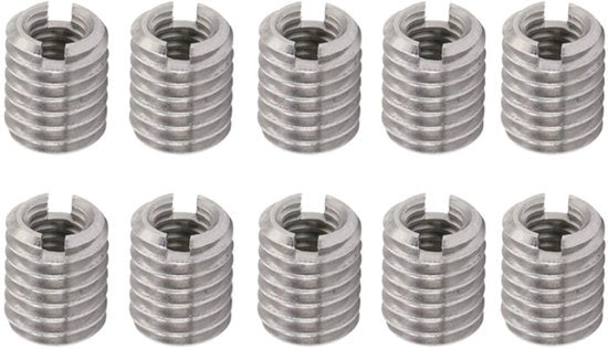 Kit di riparazione cavi - 10 pezzi - Corpo di riparazione in acciaio inossidabile - Bussola interna M3x0.5mm - Bussola esterna M5x0.8mm - Estensore di cavo - Adatto per la riparazione dei cavi - Estensore di cavo per innesco