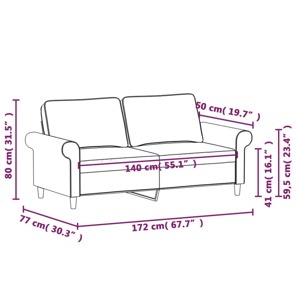 Divano a 2 Posti Grigio Scuro 140 cm in Tessuto cod mxl 47791
