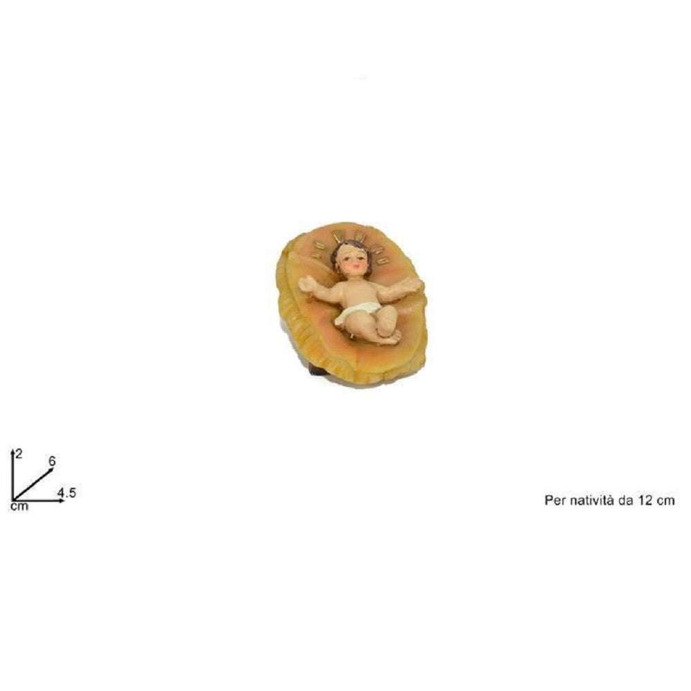 Trade Shop - Statuina Culla Bambinello Per Presepe In Resina 4.5x2x6cm Decoro Natale Natività -