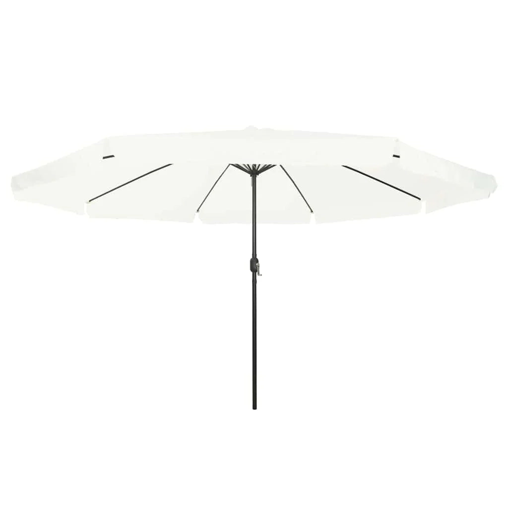 Ombrellone da giardino moderno pieghevole 395 x 395 x 245 cm con protezione UV in poliestere color sabbia 02_0058779