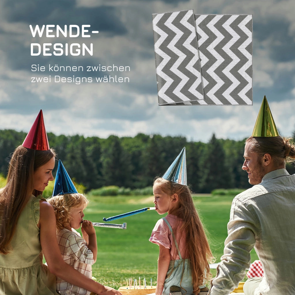 TAPPETO OUTDOOR doppia faccia 121x182 cm polipropilene grigio chiaro