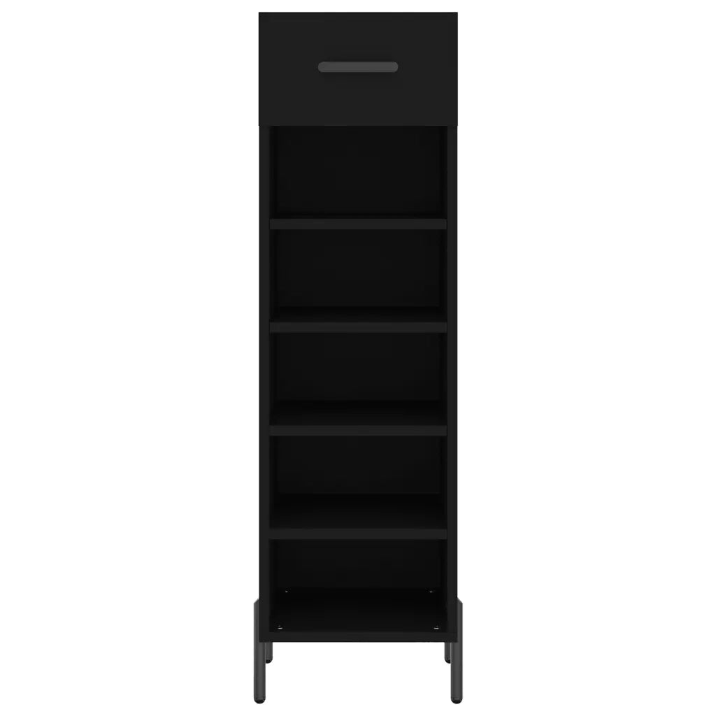 Scarpiera Nera 30x35x105 cm in Legno Multistrato 829685