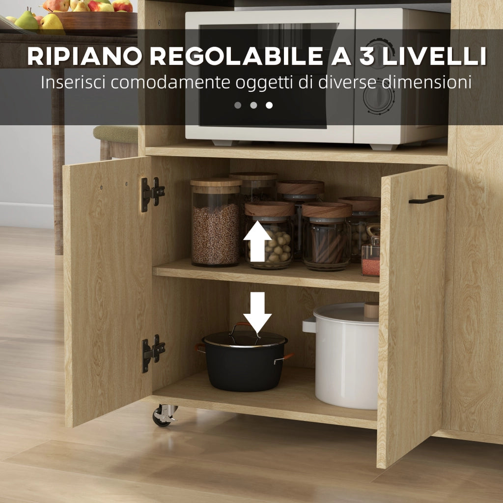 Armadietto Cucina con Ripiano Aperto e Scaffale Laterale ¨C zephmum ¨C Bianco 75x40x80.5 cm