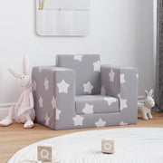 Divano letto | Sof¨¤ letto | Letto singolo Bambini Grigio Chiaro con Stelle Morbido Peluche