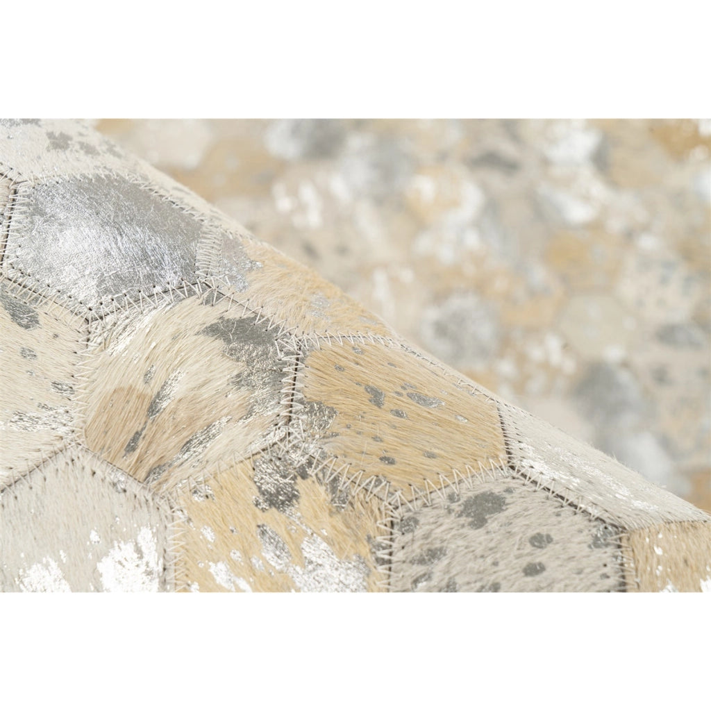 Tappeto in pelle Ravi 400 Argento 120x170 cm
