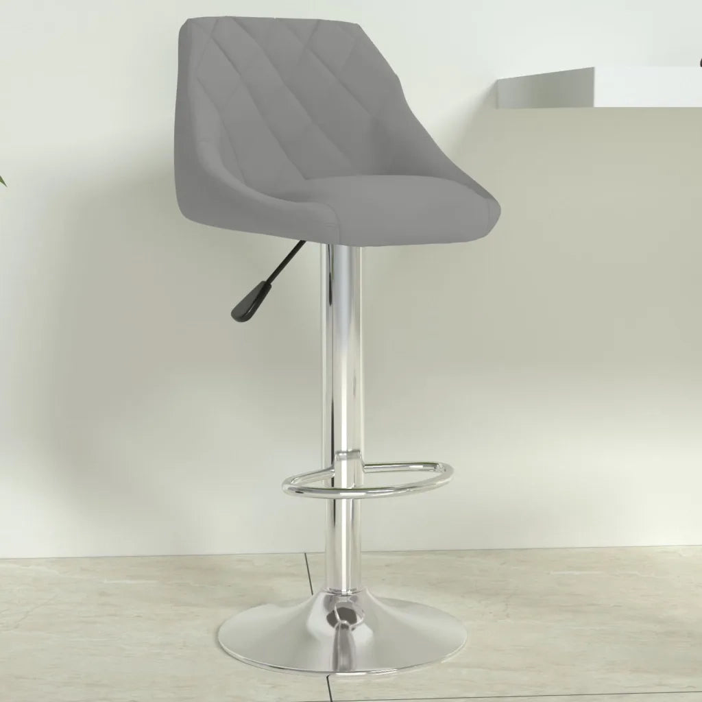 Sgabello da Bar Grigio Chiaro in Velluto cod mxl 63045