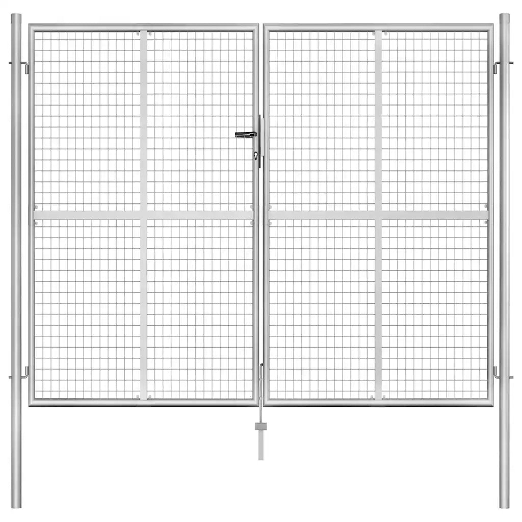 Cancello per Giardino in Acciaio Zincato 306x250 cm Argento cod mxl 58094