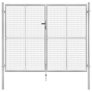 Cancello per Giardino in Acciaio Zincato 306x250 cm Argento cod mxl 58094