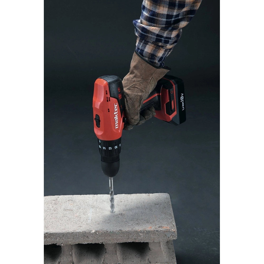 Trade Shop - Trapano A Batteria Con Percussione 18v Litio Maktec By Makita - Mt081e -
