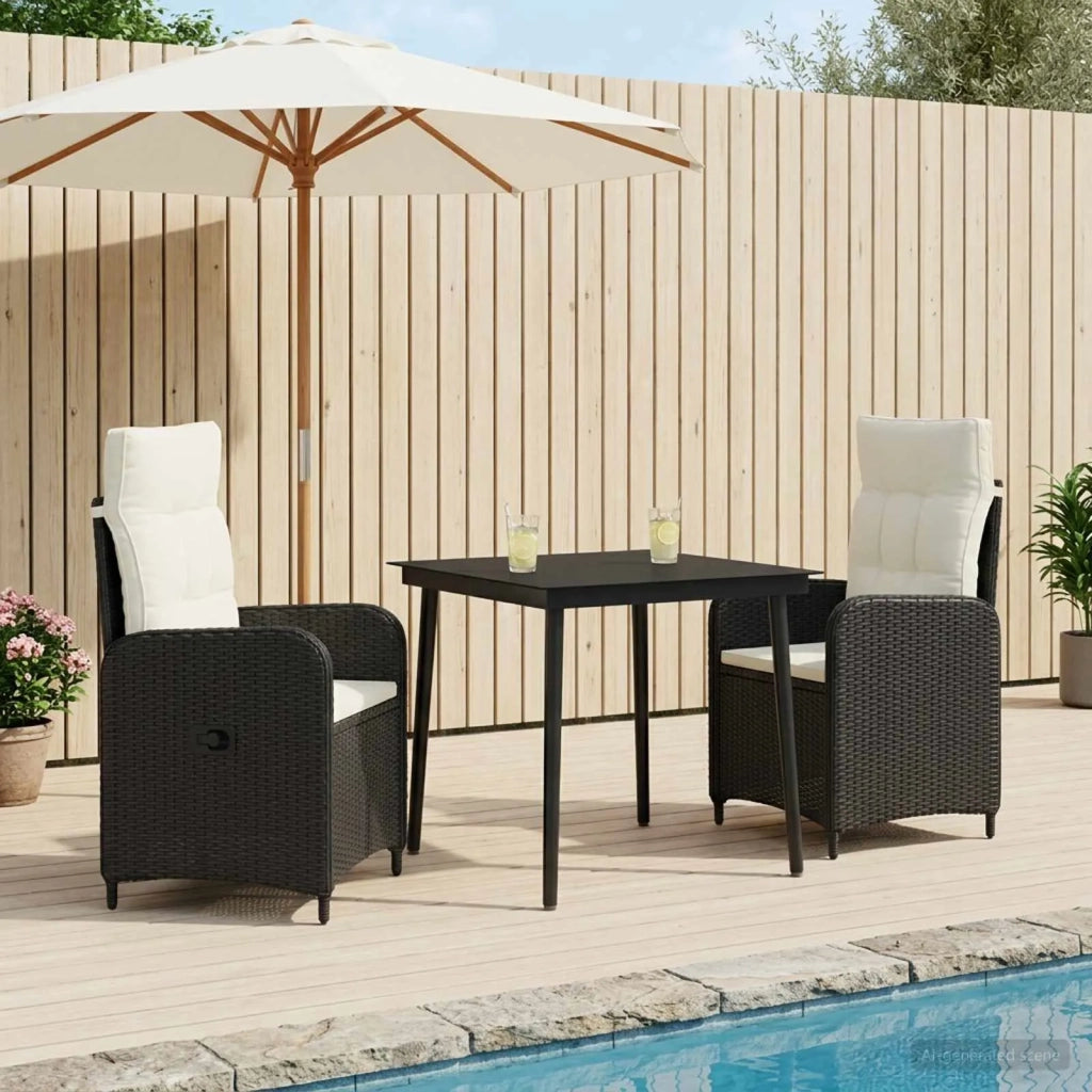 Set Tavolo da Salotto 3 pz Nero e Bianco Crema 3422450