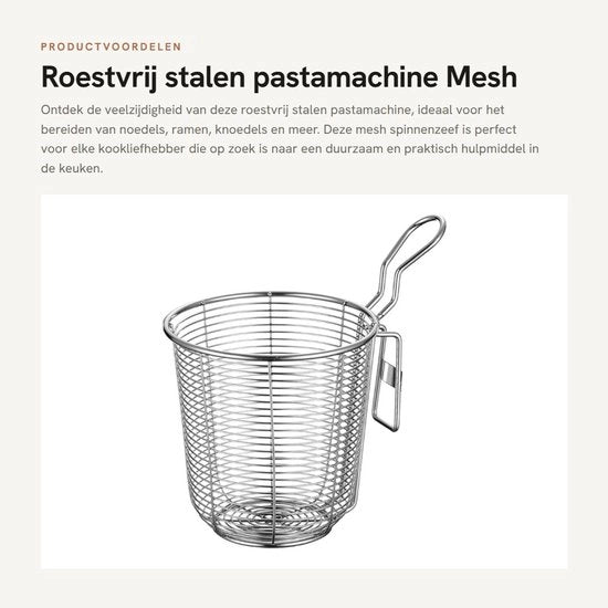 Macchina per Pasta in Acciaio Inossidabile - Multifunzionale - Duratura - Sicura - Maniglia - Facile da Usare - Setaccio