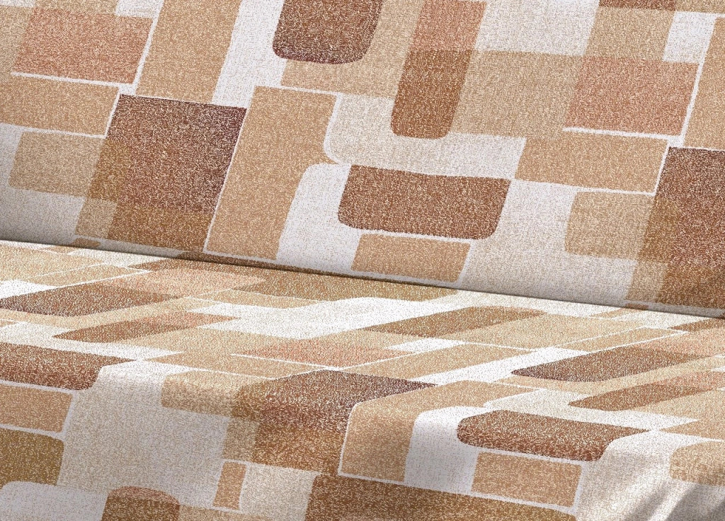 Telo Arredo Granfoulard Copritutto Salvadivano 100% Cotone Dis. Brick - Matrimoniale - Arancio