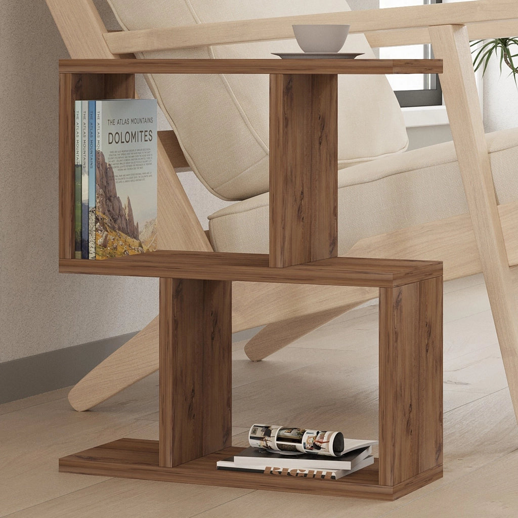 Lauriano, Tavolino da Salotto 2 Vani, 45x17x51h cm Marrone Rovere Scuro