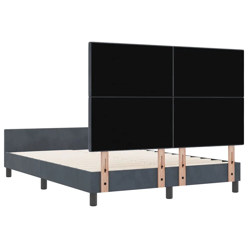 Letto a molle con testiera Grigio scuro 140 x 200 cm Velluto 3344946