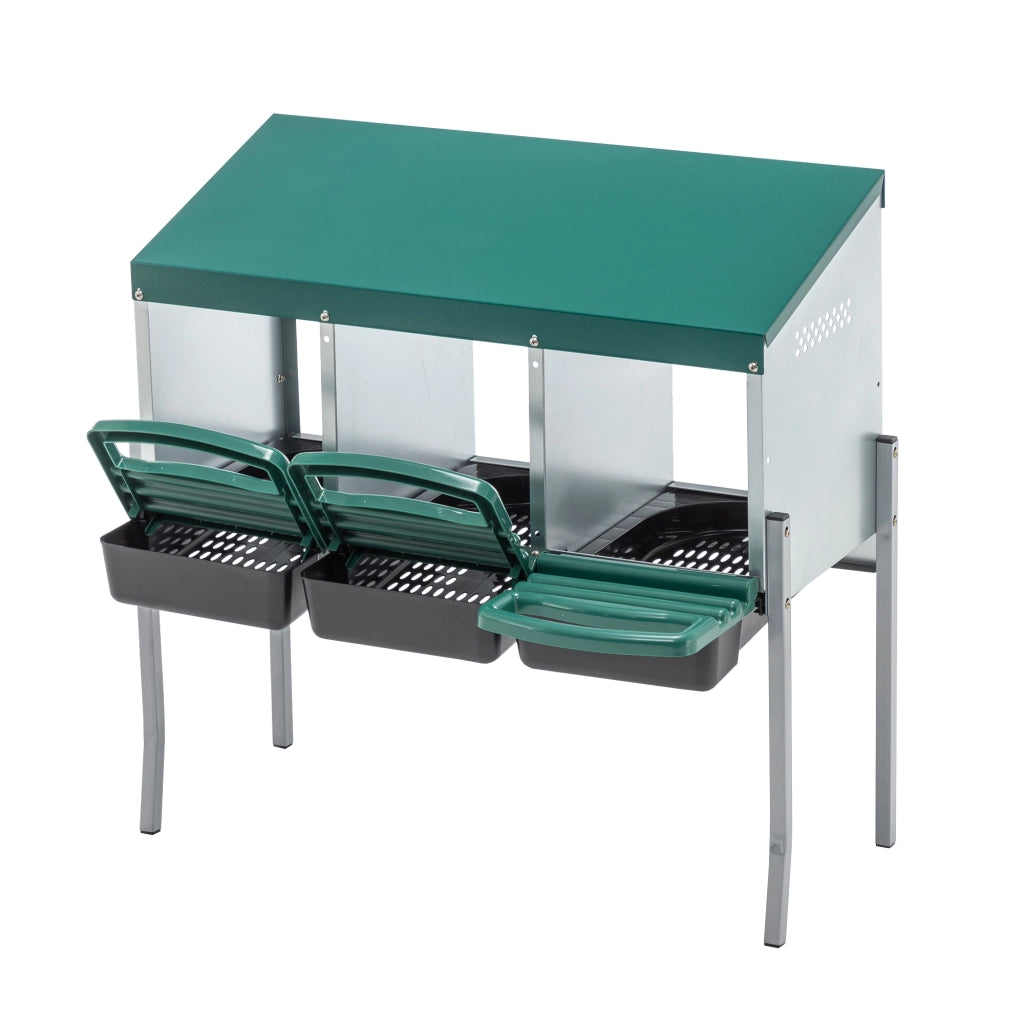 NIDO PER GALLINE 80 x 33 x 81 cm Metallo Verde 3 scomparti