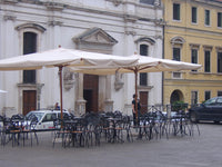 Ombrellone da Giardino 2x3 m Palo Ø48 mm in Legno Telo in Acrilico con Balza Danieli Sydney Ecrù