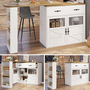 Tavolo Bar Allungabile con Vano Contenitore ¨C MINIMAL ¨C Bianco, 138-204x39x104 cm