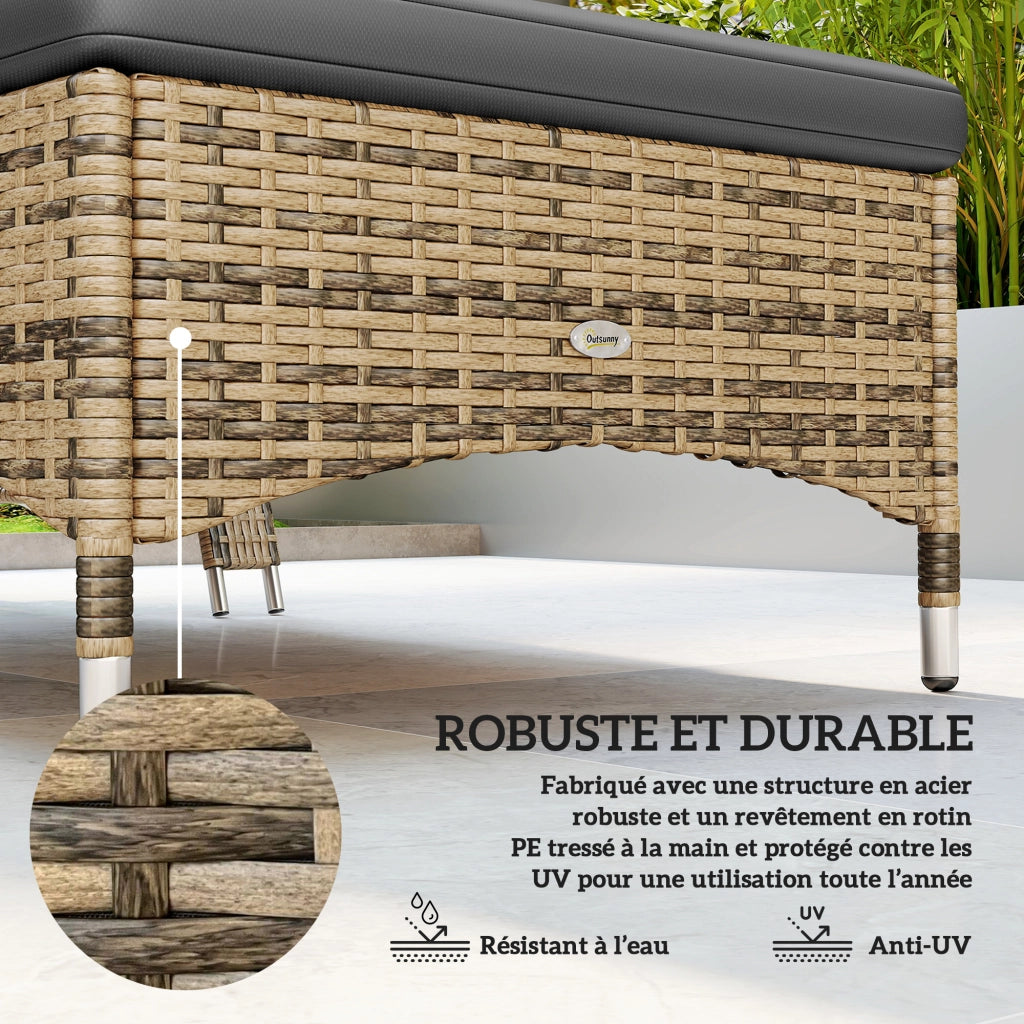 Sdraio da spiaggia con materasso regolabile ¨C zephmum ¨C 200x73x30-103 cm giallo